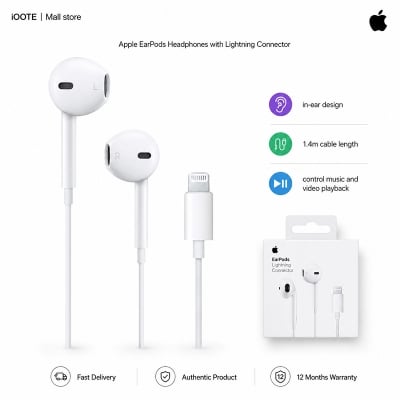Picture of [Original] Apple EarPods Headphones with lightning connector | 1 year warranty - White