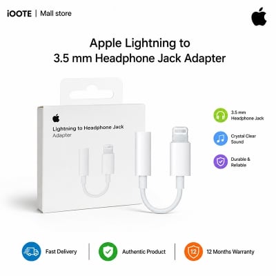 Picture of [MFi Certified] Apple Lightning to 3.5 mm Headphone Jack Adapter, iPhone Aux Adapter Converter Dongle Audio Cable Compatible with iPhone | 12 Months Warranty - White