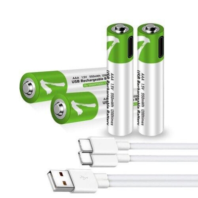 Picture of [Original] SmarToools AAA USB Type C 750mWh Rechargeable Battery 4Pcs Set - Multicolor