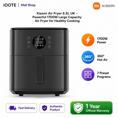 Picture of Xiaomi Air Fryer 6.5L UK– Powerful 1700W Large Capacity Air Fryer for Healthy Cooking | 12 Months Warranty - Black