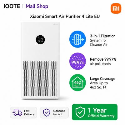 Picture of Xiaomi Smart Air Purifier 4 Lite EU High Efficiency Filter, App Wi-Fi Voice Control & 462 Sq. Ft Coverage | 1 year offcial warranty - Black