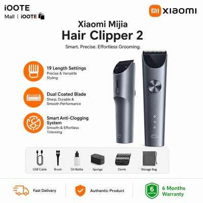 Picture of Xiaomi Mijia Hair Clipper 2 Cordless & Plugged-in Trimmer with 19 Length Settings, IPX7 Waterproof | 6 Months warranty - Grey