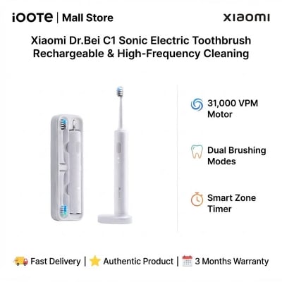 Picture of Xiaomi Dr.Bei C1 Sonic Electric Toothbrush Rechargeable & High-Frequency Cleaning  | 3 Months Warranty - White