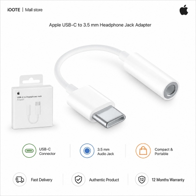 Picture of [MFi Certified] Apple USB-C to 3.5mm Headphone Jack Adapter, Headphone Adapter for iPhone | 12 Months Warranty - White