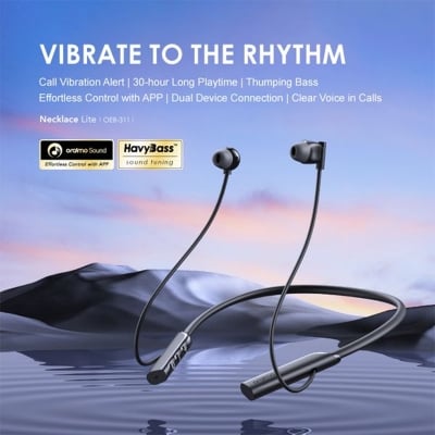 Picture of Oraimo Necklace lite ENC with Vibration Wireless Neckband (OEB-311) | 12 Months Warranty - Black
