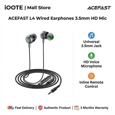 Picture of ACEFAST L4 Wired Earphones 3.5mm HD Mic | 3 Months Warranty - Black