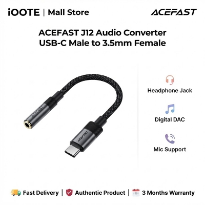 Picture of ACEFAST J12 Audio Converter USB-C Male to 3.5mm Female | 3 Months Warranty - Black