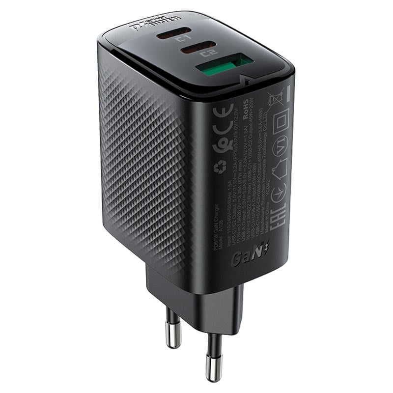 Picture of Acefast A108 PD67W GaN Wall Fast Charger | 3 Months Warranty - Black