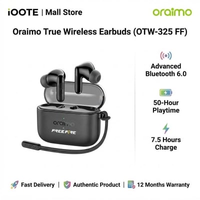 Picture of Oraimo True Wireless Earbuds (OTW-325 FF) | 12 Months Warranty - Black