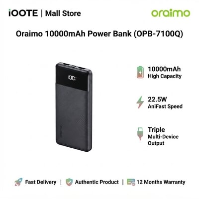 Picture of Oraimo 10000mAh Power Bank (OPB-7100Q) | 12 Months Warranty - Black