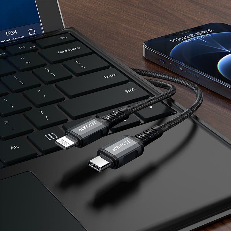 Picture of ACEFAST Charging data cable C1-01 USB-C to Lightning | 3 Months Warranty - Black