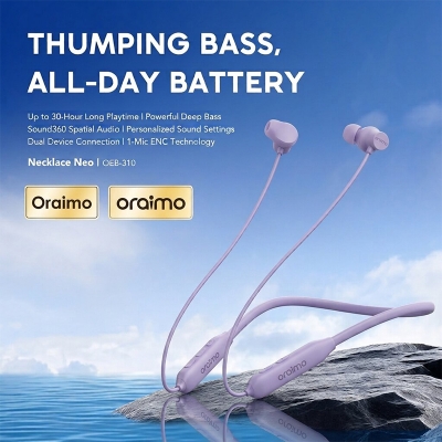 Picture of Oraimo Necklace Neo Wireless Neckband (OEB-310) | 12 Months Warranty - Digital Levender