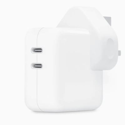 Picture of [Original] Apple 35W USB C Dual Port Power adapter 3 pin (C-A2676) for MacBook Air, iPad, iPhone & Apple Watch | 12 Months Warranty - White