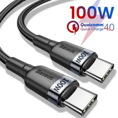 Picture of Baseus Cafule 100W Type-C to Type-C PD 2.0 Flash Charging Cable (2m) Black | 3 Months Warranty - Black