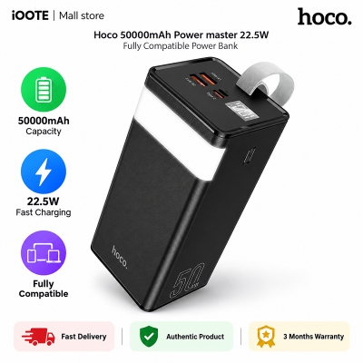 Picture of Hoco 50000mAh Powermaster 22.5W Fully Compatible Power Bank J86A | 3 Months Warranty - Black