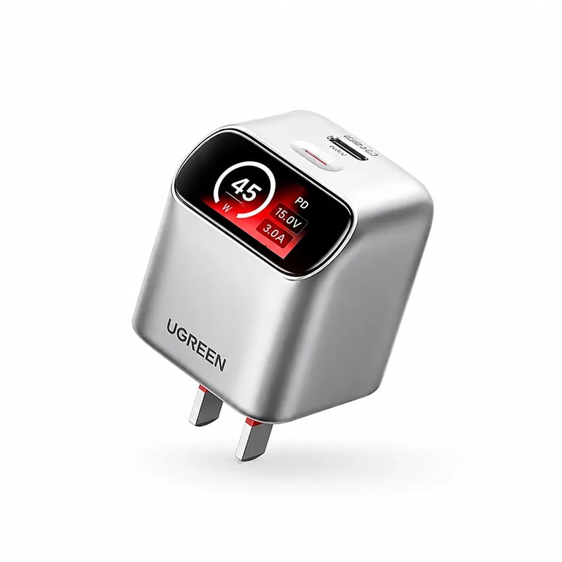 Picture of UGREEN X740 45W GaN Charger with Smart Display | 18 Months Warranty - Silver