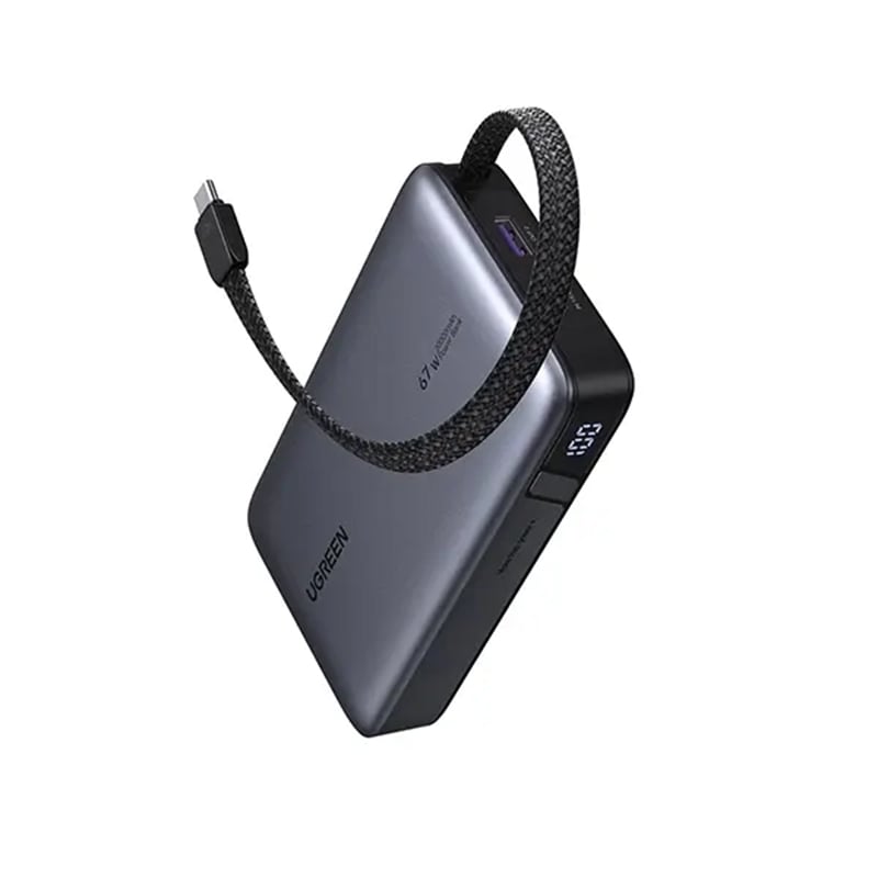 Picture of UGREEN PB550 (55996B) 20000mAh 67W Power Bank with Built-in Cable | 6 Months Warranty - Black