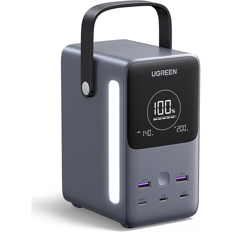 Picture of UGREEN 300W 48000mAh 5 Ports Portable Charger Power Bank with Smart Digital Display PB770 | 18 Months Warranty - Black