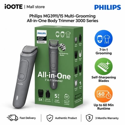 Picture of Philips MG3911/15 Multi-Grooming All-in-One Body Trimmer 3000 Series for Men | 3 Months Warranty - Grey