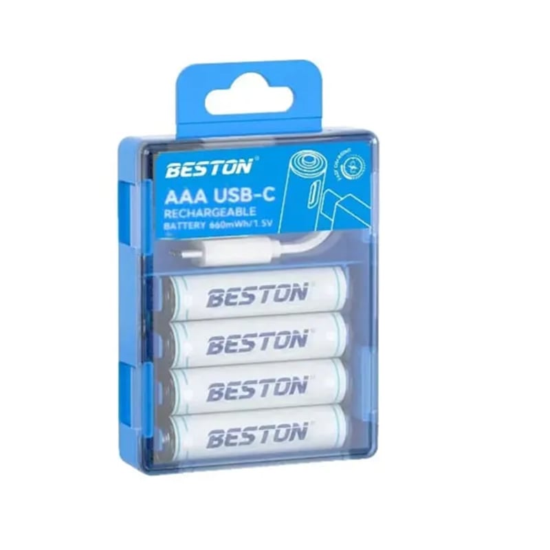 Picture of [Original] Beston 1.5V AAA Lithium USB-C Rechargeable Battery 660mWh 4PCS - Grey