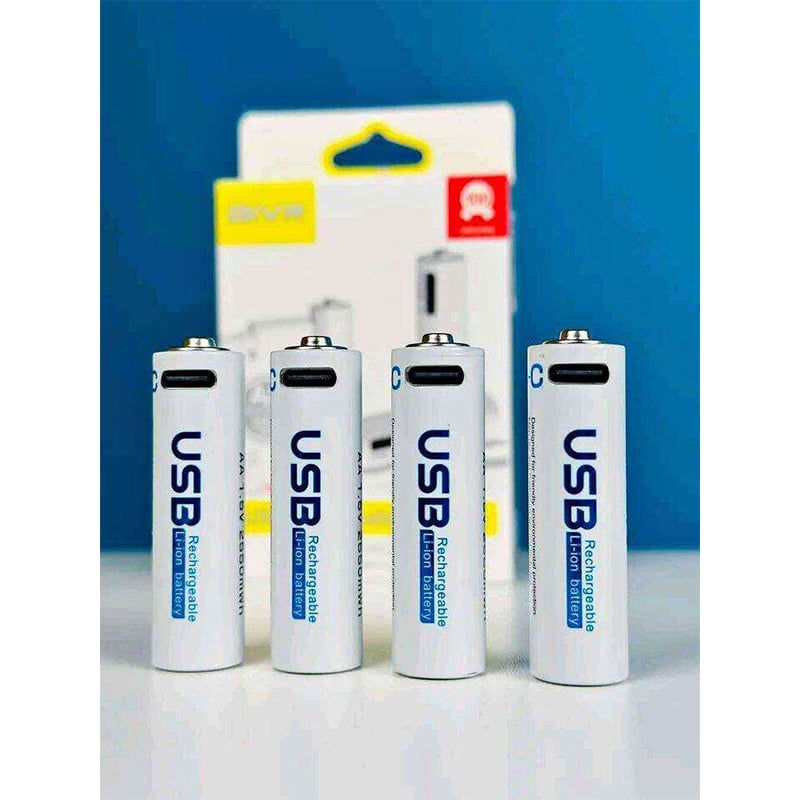 Picture of [Original] AiVR 1.5V AA 2550 mWh USB Type C Rechargeable Batteries 4pc - Grey