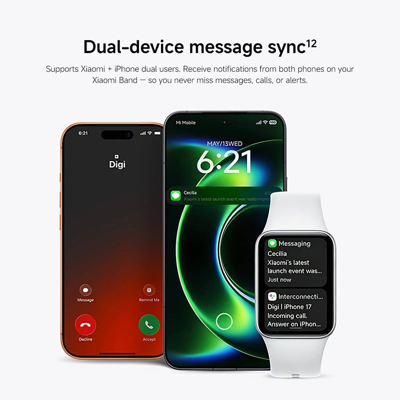 Picture of Xiaomi Smart Band 10 Pro, Fitness Tracker for Men Women, Black 1.74'' AMOLED, upgraded sleep algorithm, 21-day battery, Android & iOS, 150+ sports modes, GNSS, 5ATM waterproof | 6 Months Warranty