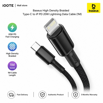 Picture of Baseus High Density Braided Type-C to iP PD 20W Lightning Data Cable (1M) | 3 Months Warranty - Black