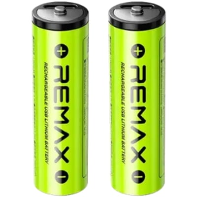 Picture of REMAX AA02 New Energy AA Rechargeable USB Lithium Battery 3071mWh 2 pcs Set - Green