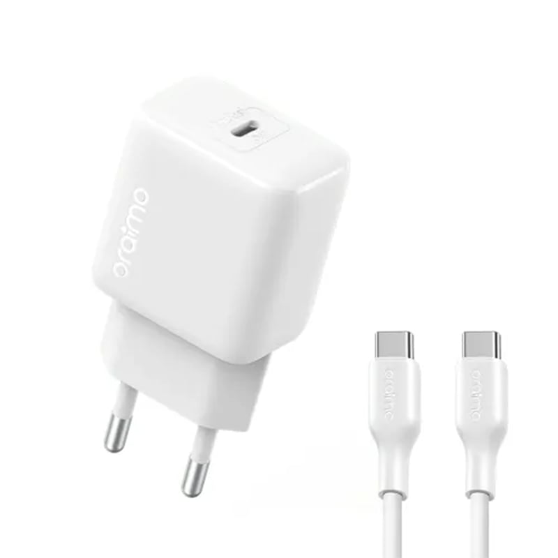 Picture of Oraimo 25w GaN Ultra Fast Type-C Adapter (OCW-5251ECC) | 6 Months Warranty - White
