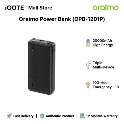 Picture of Oraimo Power Bank (OPB-1201P) | 12 Months Warranty - Black