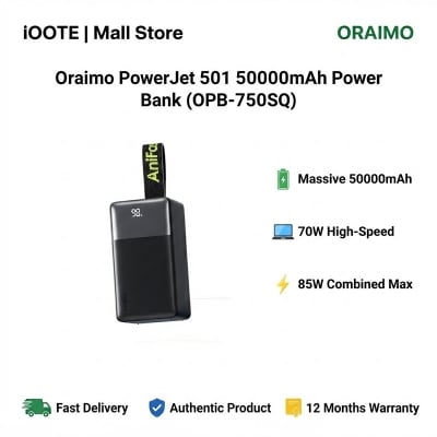 Picture of Oraimo PowerJet 501 50000mAh Power Bank (OPB-750SQ) | 12 Months Warranty - Grap Black