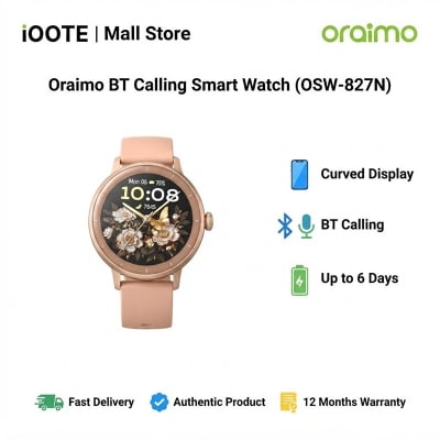 Picture of Oraimo BT Calling Smart Watch (OSW-827N) | 12 Months Warranty - Rose Gold