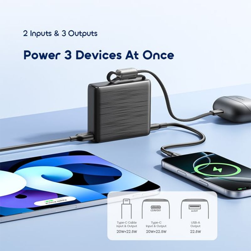 Picture of Oraimo PowerNova L11 Mini 22.5w Fast Charging PowerBank (OPB-7103C) | 12 Months Warranty - Black