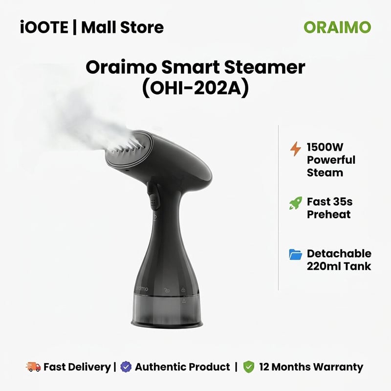 Picture of Oraimo Smart Steamer (OHI-202A) | 12 Months Warranty - GRAPHITBLACK