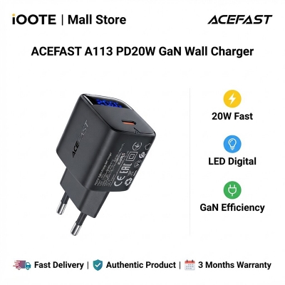 Picture of ACEFAST A113 PD20W GaN Wall Charger | 3 Months Warranty - Black