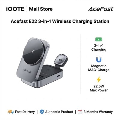 Picture of Acefast E22 3-in-1 Wireless Charging Station | 3 Months Warranty - Black