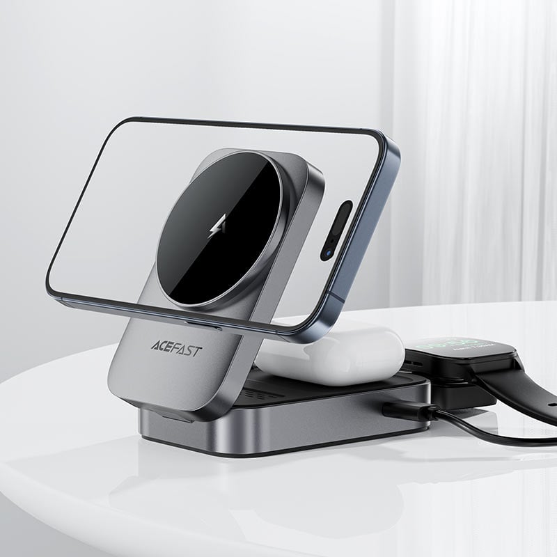 Picture of Acefast E22 3-in-1 Wireless Charging Station | 3 Months Warranty - Black