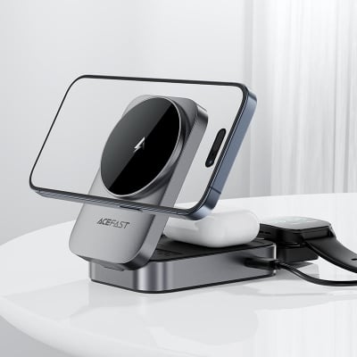Picture of Acefast E22 3-in-1 Wireless Charging Station | 3 Months Warranty - Black