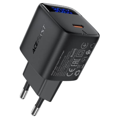 Picture of ACEFAST A115 PD 30W Gan Adapter With Display | 3 Months Warranty - Black