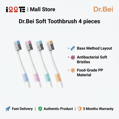 Picture of Dr.Bei Soft Toothbrush 4 pieces | 3 Months Warranty - Multicolor
