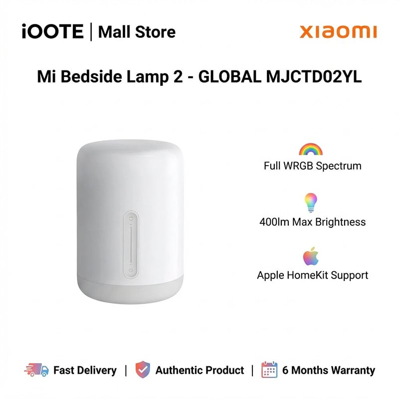 Picture of Mi Bedside Lamp 2 - GLOBAL MJCTD02YL | 6 Months Warranty - White