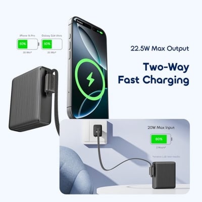 Picture of Oraimo PowerNova L11 Mini 22.5w Fast Charging PowerBank (OPB-7103C) | 12 Months Warranty - Black