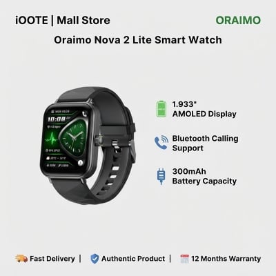 Picture of Oraimo Nova 2 Lite Smart Watch (OSW-814L) | 12 Months Warranty - Black