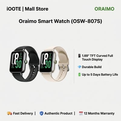 Picture of Oraimo Smart Watch (OSW-807S) | 12 Months Warranty