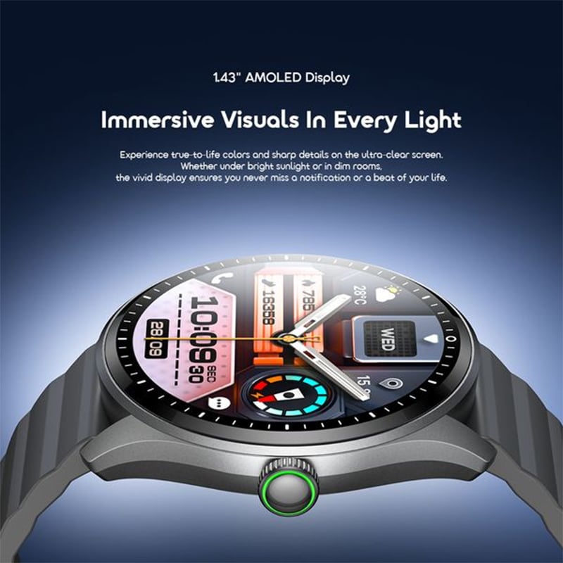 Picture of Oraimo Smart Watch (OSW-824) | 12 Months Warranty - GRAPHITE BLACK