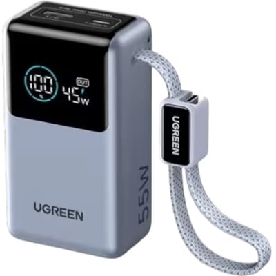 Picture of UGREEN PB727 Nexode 55W 10000mAh Power Bank with Built in Cable | 6 Months Warranty - Blue
