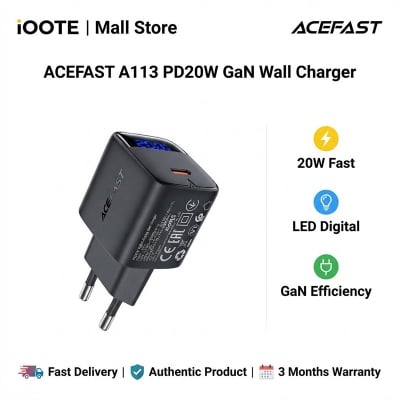 Picture of ACEFAST A113 PD20W GaN Wall Charger | 3 Months Warranty - Black