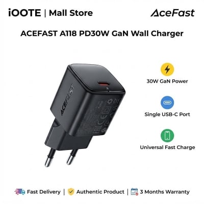 Picture of ACEFAST A118 PD30W GaN Wall Charger | 3 Months Warranty - Black