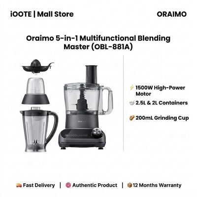 Picture of Oraimo 5-in-1 Multifunctional Blending Master (OBL-881A)- GRAGREY | 12 Months Warranty