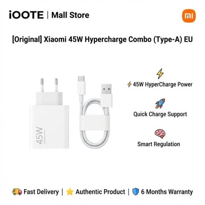 Picture of [Original] Xiaomi 45W Hypercharge Combo (Type-A) EU | 6 Months Warranty - White